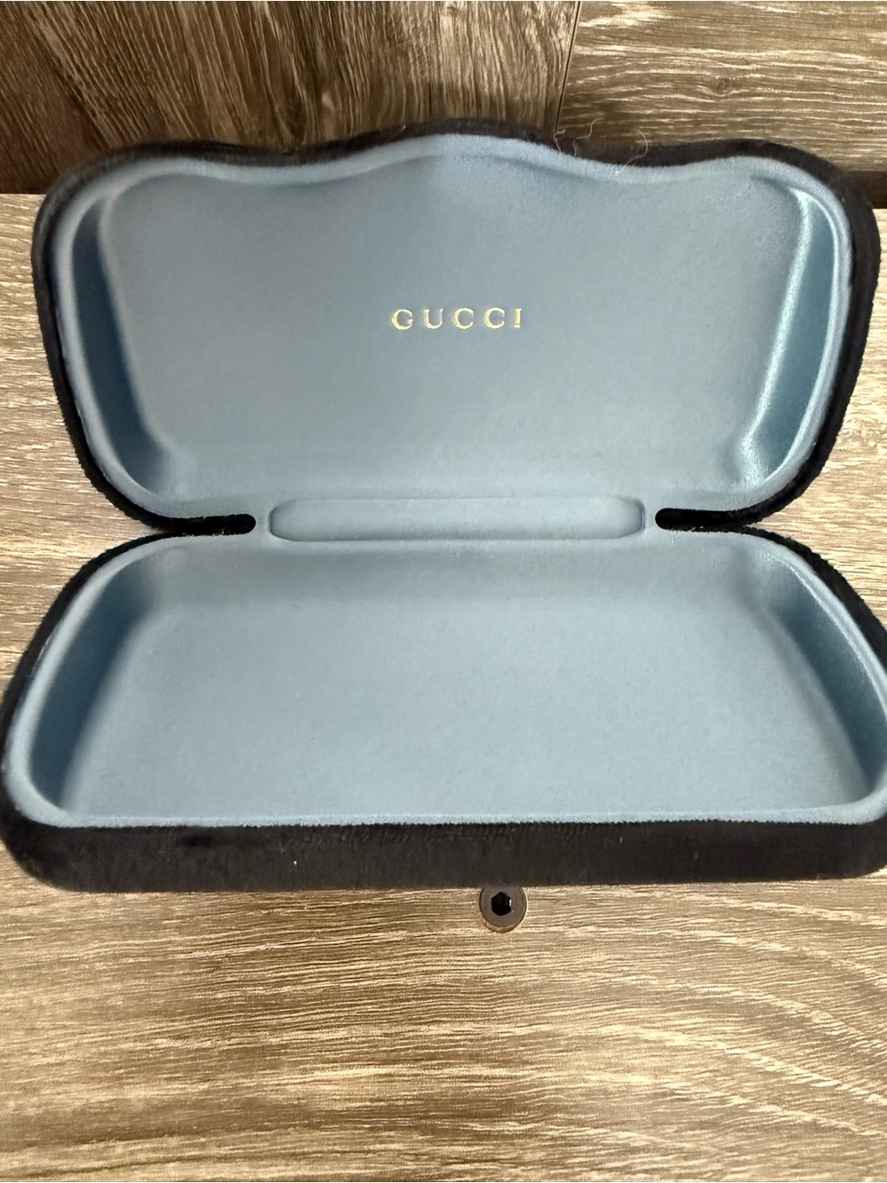 Gucci Light Blue Velvet Glasses Case
